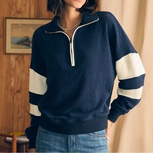 Faherty Women’s Beach Fleece, Navy, large